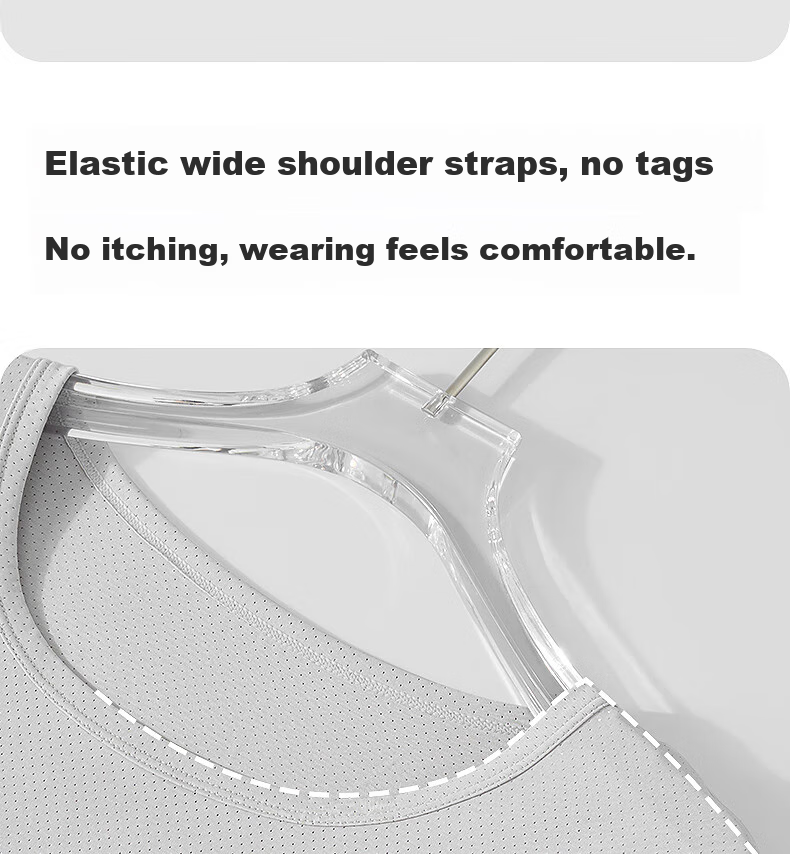 Hengyuanxiang Large Size Ice Silk Men's Tank Top, 10A Antibacterial Mesh, Autumn Wide Shoulder Sleeveless Undershirt, Breathable Quick-Dry Sports T-Shirt 7