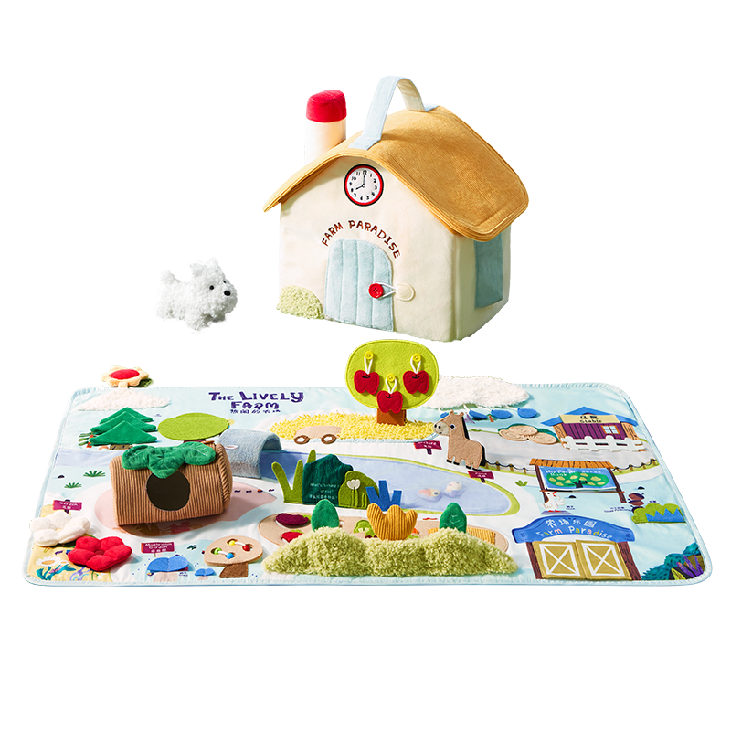 Babycare Magic Blanket Book Baby Cloth Book Tearable Early Education Infant Toy Newborn Gift Box Birthday Children's Day Gift with House