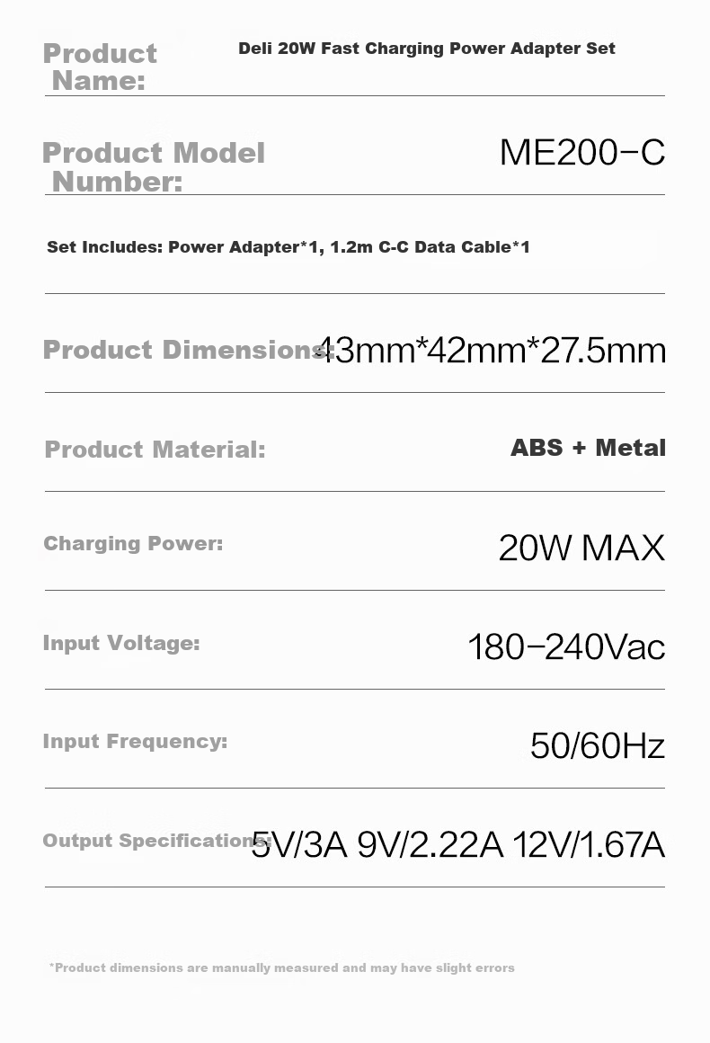 Deli Charger Set: PD20W GaN Fast Charging Adapter + 60W Dual Type-C Data Cable for Apple IPhone 18 Series, Huawei, Xiaomi, Android Phones And Tablets, Earphones 1