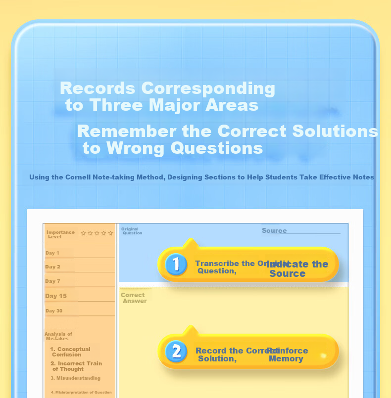 Huaxiawanjuan Single B5 Political Error Book, Specialized Error Correction Notebook for Middle And High School Students, Error Practice Book, Review Notebook, Error Collection Organizer, Journal, Diary 6