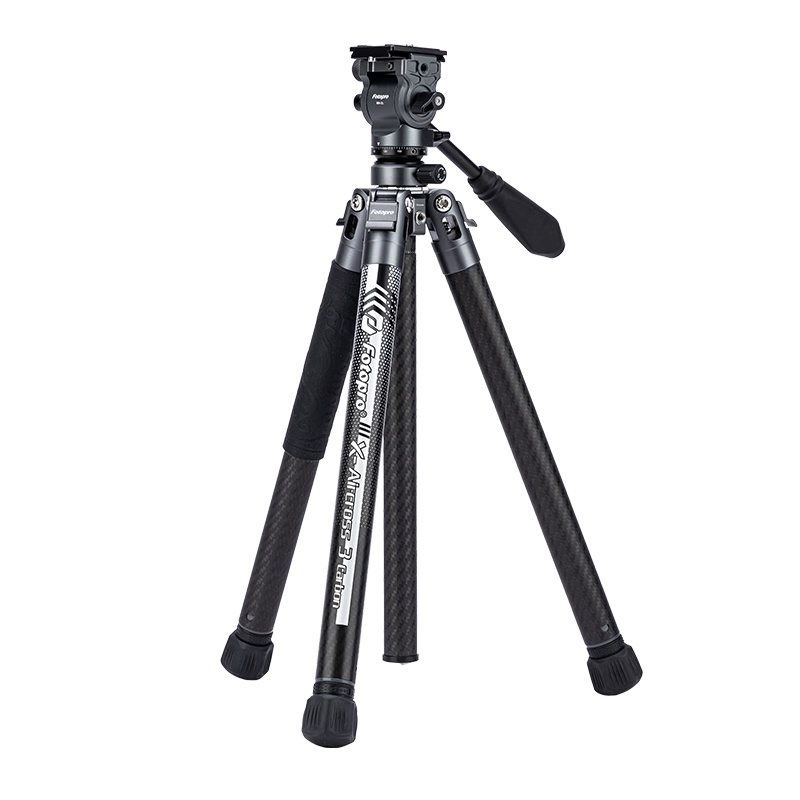 Fotopro Air 3 Lite VIDEO Hydraulic Head Carbon Fiber Camera Mirrorless Photography And Videography Tripod, Original Carbon Gray, Weight 1KG, Phone Clamp