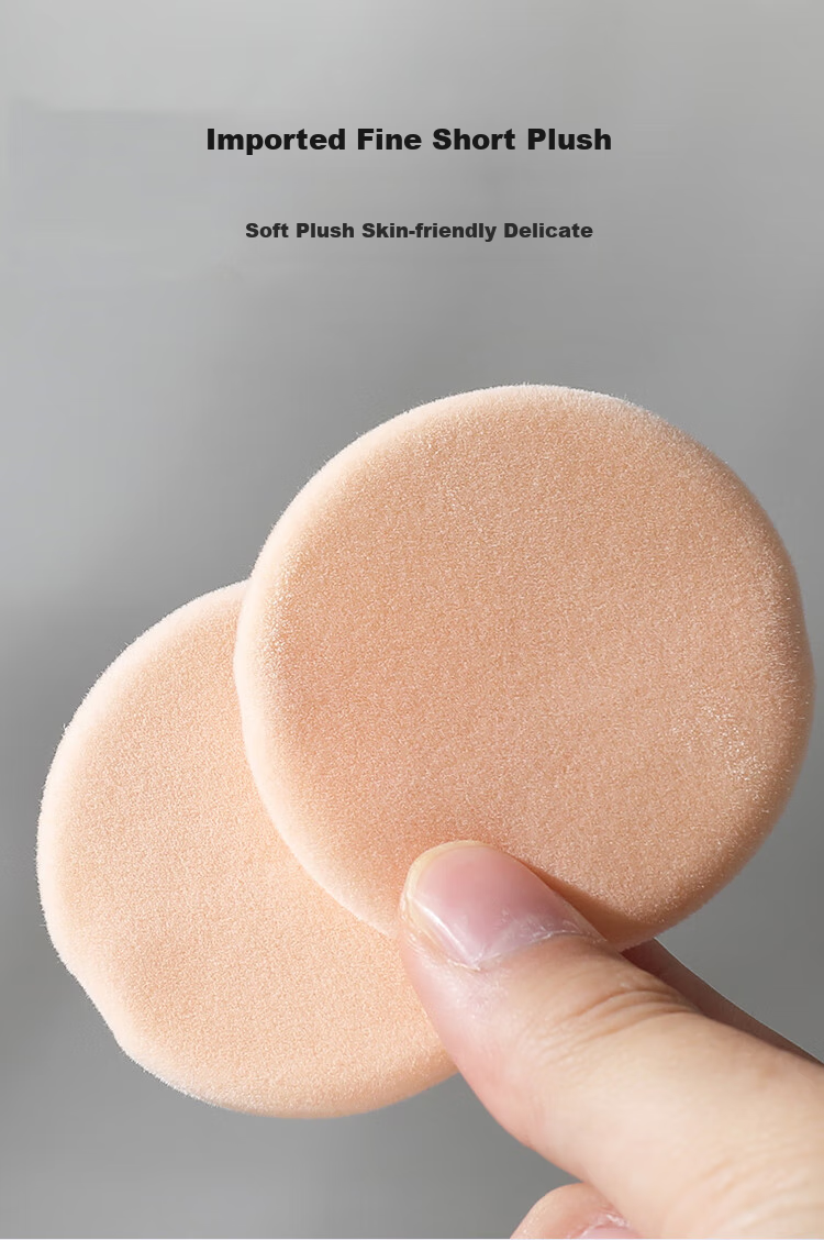 Meifuyu Double-Sided Flocked Powder Puff (Thin Round Shape), 3 Pieces, CT Replacement for Loose Powder Puff, Setting Makeup, MF8559 4