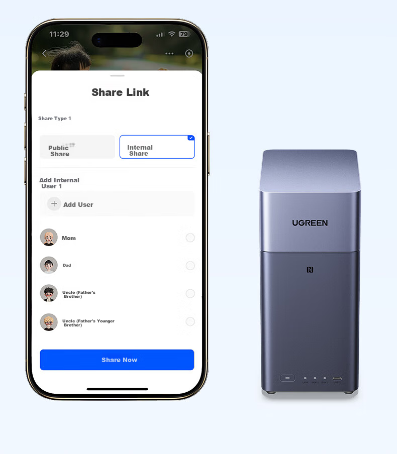 UGREEN Private Cloud DH2300, 8GB Dual-Bay NAS Network Storage, Personal Cloud AI Home Hard Drive Server, Mobile NFC One-Touch Connection, Photo Album Backup, Phone And Tablet Expansio 26