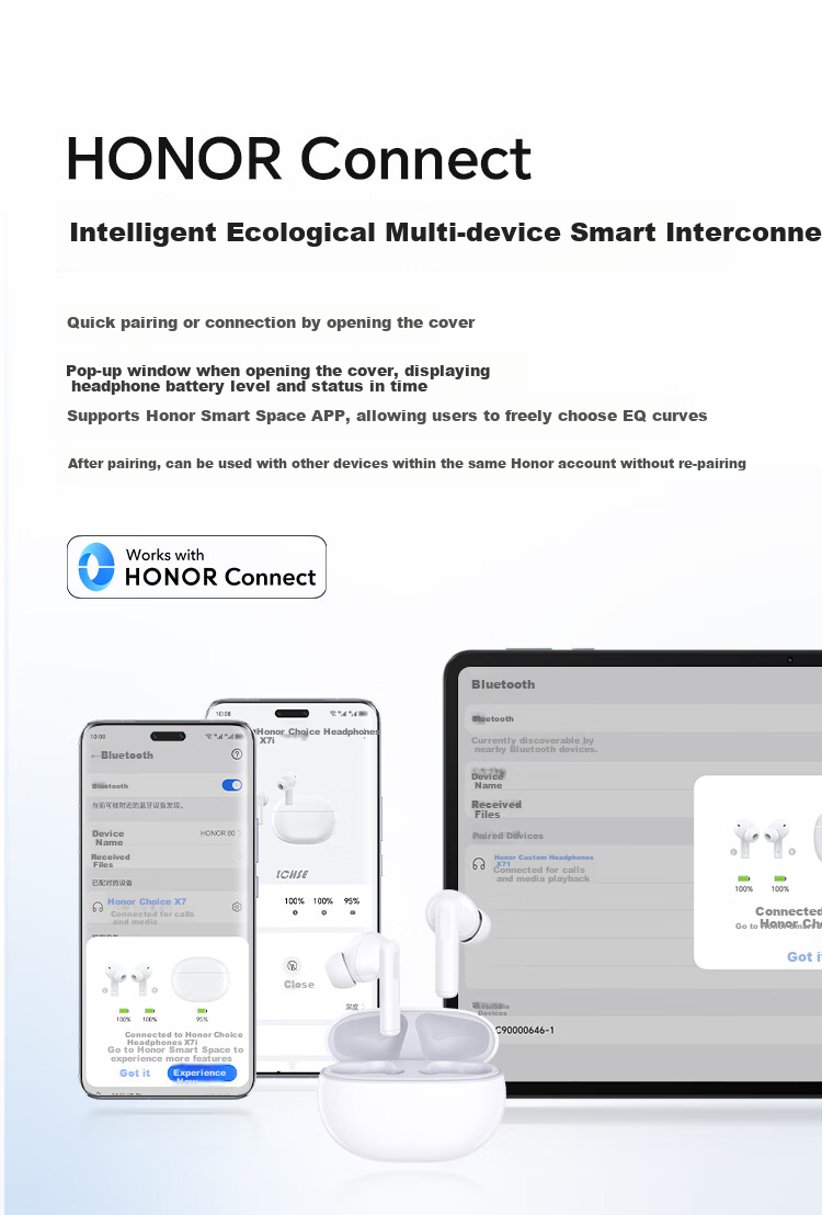 Honor Choice DOINGTOP X8i Bluetooth Earphones Honor Earphones Call Noise Reduction Long Battery Life Bluetooth 6.0 Waterproof Compatible with Honor Huawei Xiaomi Apple Phones Black 10