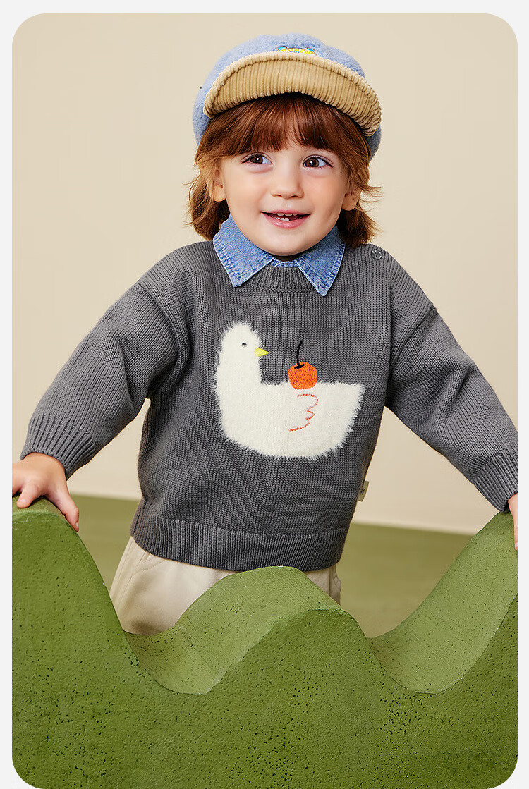 Minibala Bala Children's Baby Sweater Soft Skin-Friendly Non-Deforming Red Christmas Sweater [Artist Collaboration] 4