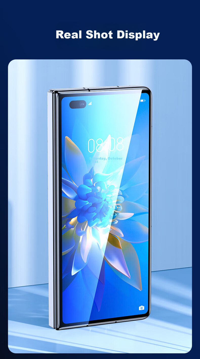 Baozou [2-Pack - Replacement Guaranteed] Tempered Glass Screen Protector for Huawei Mate X2, HUAWEI Mate X2 Collector's Edition Foldable Phone Film, High-Definition Front And Outer Screen Protective Film 8