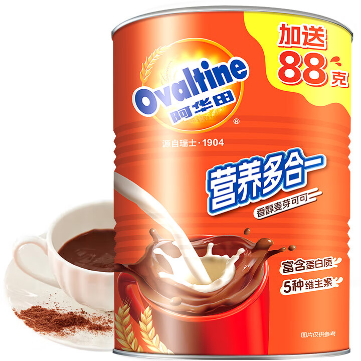 阿华田（Ovaltine）可可粉罐装400g 多重营养早餐代餐 烘焙专用 蛋白型固体饮料