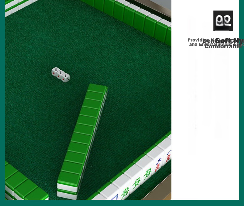 Huasheng Folding Mahjong Table, Home Quiet Mahjong Table, Simple Table, Mahjong Table, Stainless Steel Table Legs with Ashtray, Single Table Leg 4