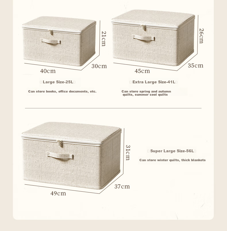 Bangnimeijia Storage Box, Washable Clothes Organizer for Home Use, Large Capacity Storage Box for Wardrobe And Clothes, Extra Large Size 40L 3