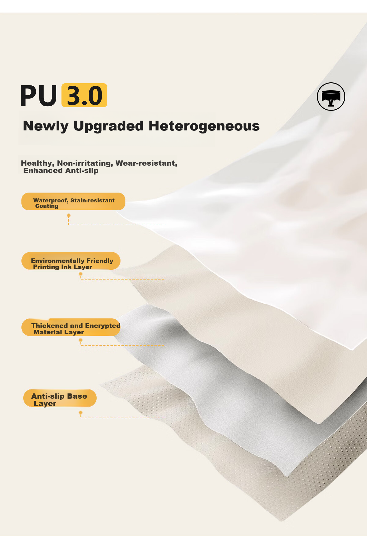 Ali Round Tablecloth, Waterproof And Oil-Proof Table Mat, Heat-Resistant Round Table Cover, Coffee Table Cloth, 220*220 Cm, Rose Champagne Color 4