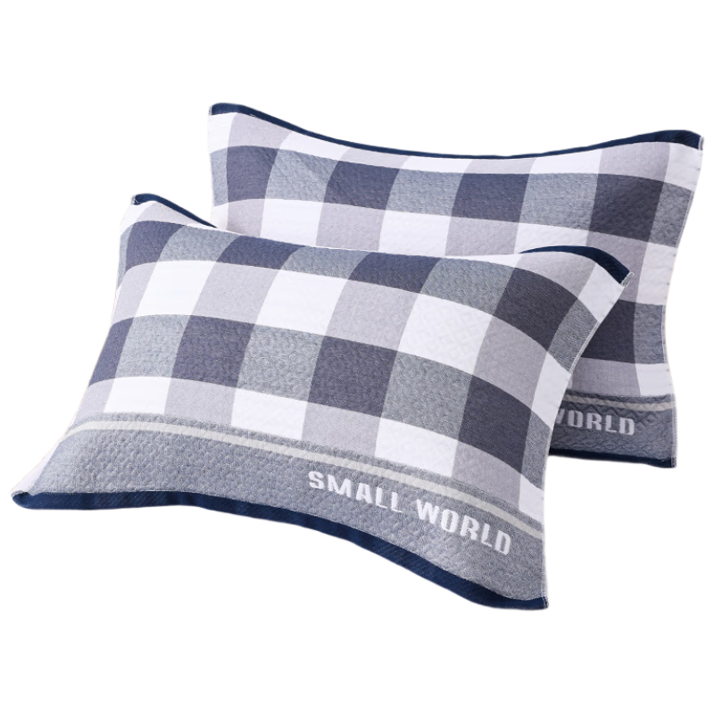 Yuan Life Cotton Pillowcase Pair with Ties Non-Slip Anti-Slip Large Jacquard Pillowcase 52X78cm