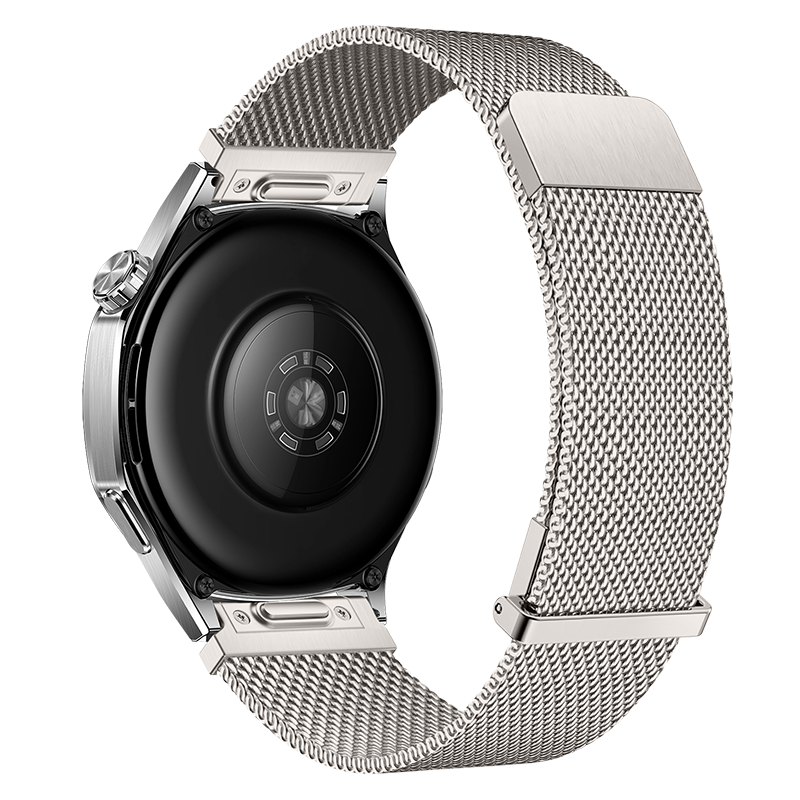 Weiqiantu Milanese Stainless Steel Band for Huawei Watch GT6/6 Pro/GT5/4/5 Pro/Watch5/4/4P/3P, Press Type, Dual Magnetic 18MM, Starlight Color