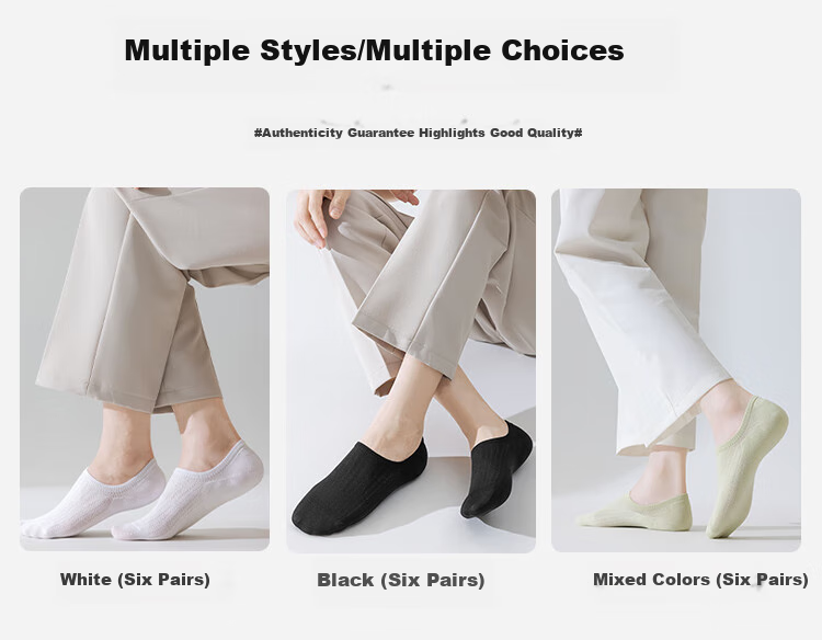 Hengyuanxiang [Pure Cotton 7A Antibacterial] Women's Socks, Summer Mesh Breathable Simple Anti-Slip Invisible Socks, White 2