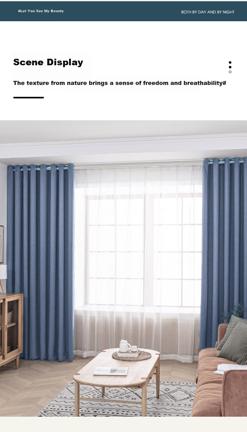Shuixingjiafang No-Drill Blackout Curtains for Bedroom, High Light Blocking Fabric with Rod Set, Bay Window Sunshade, 3.6x2.0m, Beige 5