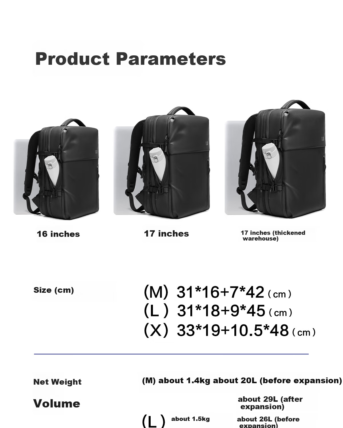 HLA Backpack, Business Large Capacity Backpack for Men, Suitable for Business Trips And Commuting, Water-Resistant Laptop Bag for Travel, Birthday Gift 15