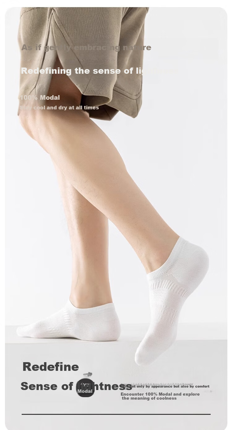 Qin Xiang Jian Men's Socks 100% Modal Autumn and Winter Thin Boat Socks Anti-odor Sweat-absorbent Breathable Invisible Short Socks 2