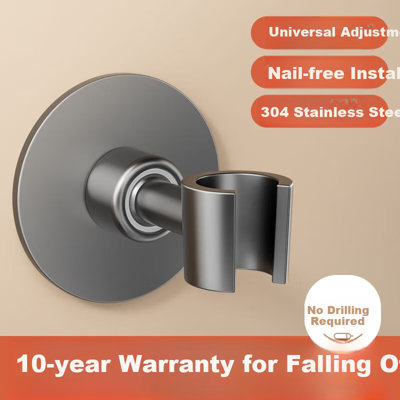 Shangmeide 304 Stainless Steel Shower Head Holder, No Drilling Required, Adjustable Fixing Device, Strong Load-Bearing Capacity of 10kg, Shower Head Bracket
