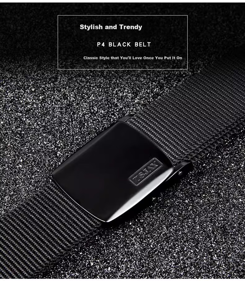 Zhanshuniao P4 (High-End) Automatic Buckle Canvas Belt Nylon Belt for Men, Casual Cargo Pants Woven Belt, Trendy Gift 11
