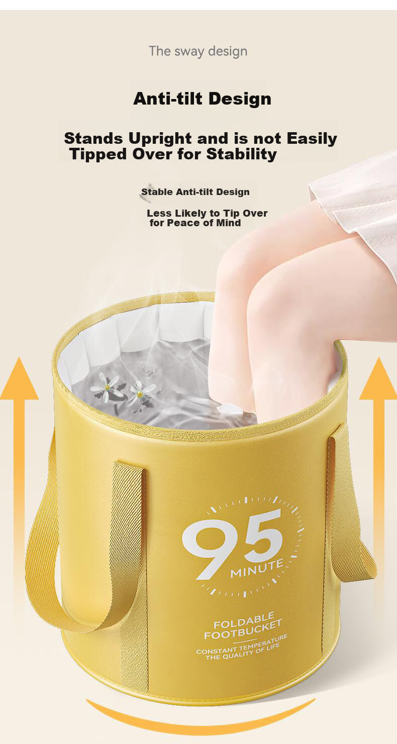 Jingxun Foldable Foot Soaking Bag, Travel Foot Soaking Bucket, Deep Over-Knee Steaming, Insulated Foot Bath Basin, Foot Soaking Bucket for Home Use, Gray 6