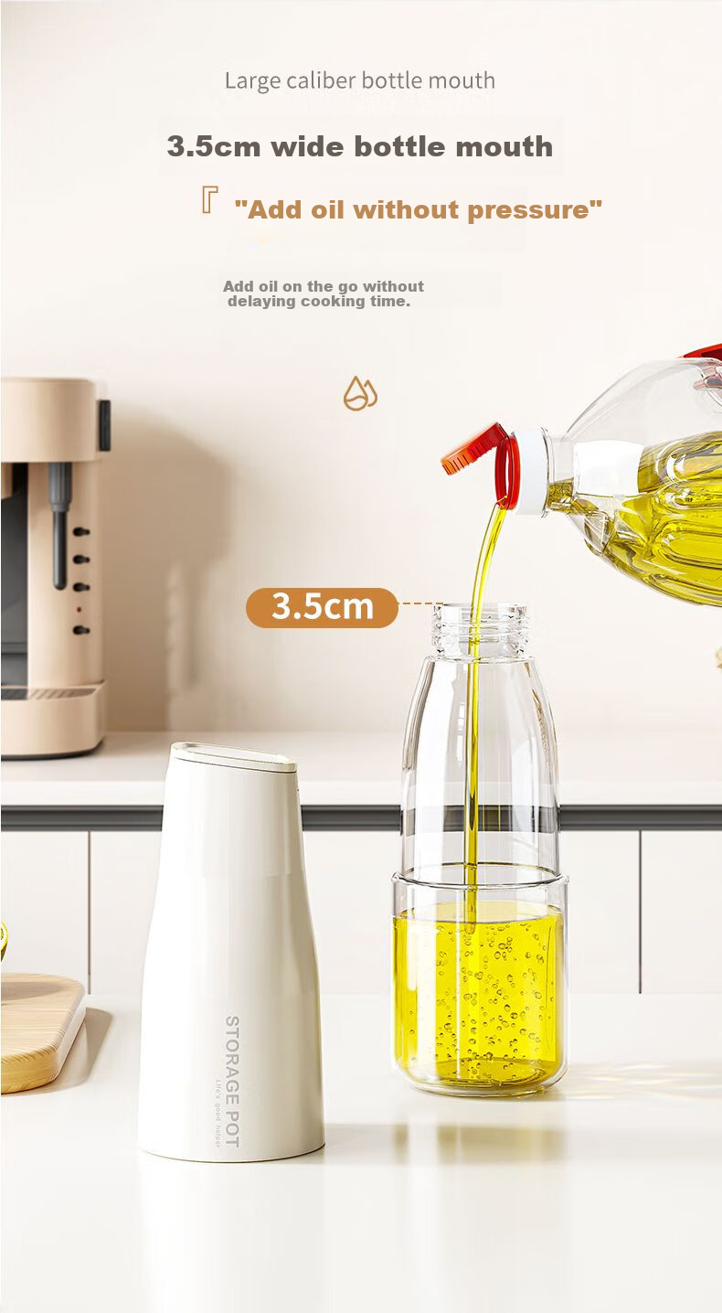 BJ Automatic Opening And Closing Oil Dispenser with Stainless Steel Spout, Kitchen Glass Oil Bottle, Soy Sauce And Vinegar Bottle, Seasoning Bottle, Oil Container 6