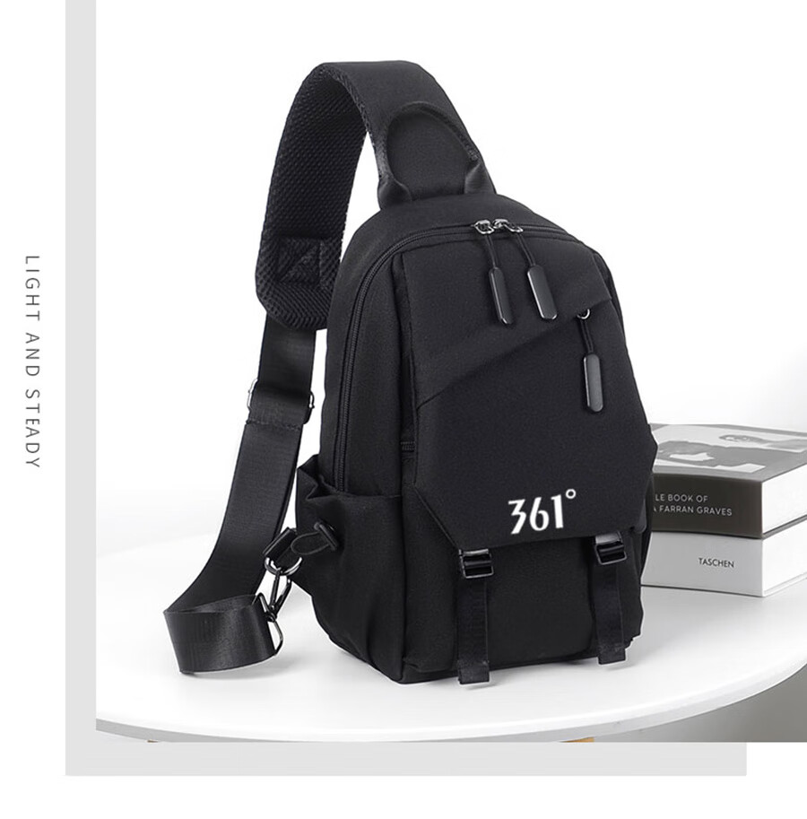 361° Men's Large Capacity Chest Bag Crossbody Sports Commuter Casual Cycling Shoulder Bag Black 11