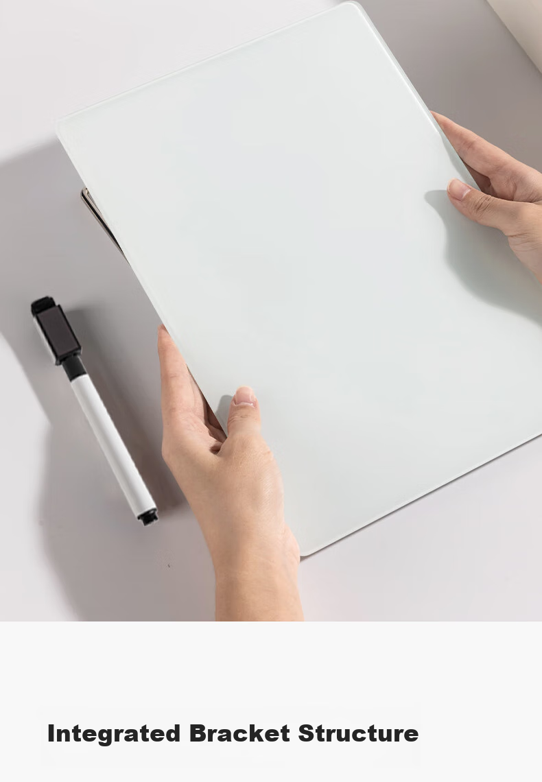 Deli Desktop Glass Whiteboard Magnetic Writing Board for Office And Home Use, Erasable Desktop Message Reminder Board with Stand MQ137 3