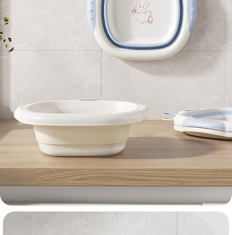 YEEHOO Newborn Foldable Wash Basin Baby Foot Bath Diaper Washing Basin Infant Toddler Children's Face Basin 3-Pack 2