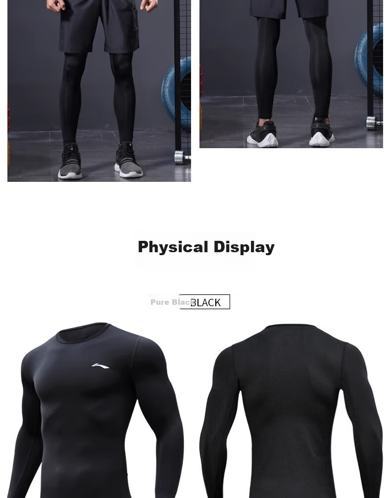 Li-Ning Quick-Dry Shirt for Men, Spring And Summer Basketball Compression Top, Running Sports Compression Wear, Fitness Training Suit, Yoga Outfit, Long-Sleeve Top 18