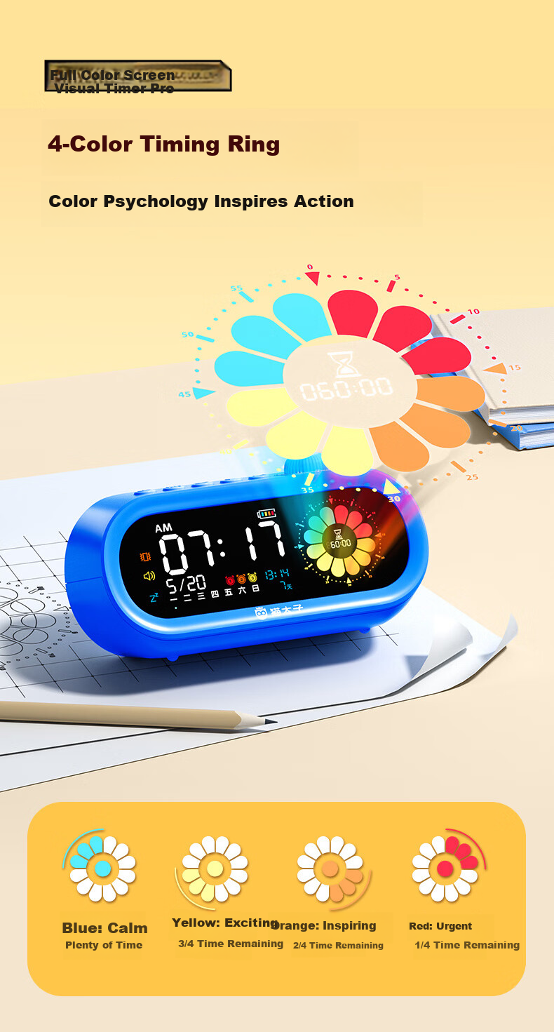 Maotaizi Visual Timer Alarm Clock, Smart 2026 New Model for Students, Wake-Up Aid, Learning Tool for Children, Self-Discipline Time Management Device, Electronic Clock, Birthday Gift for Boys And Girls 6