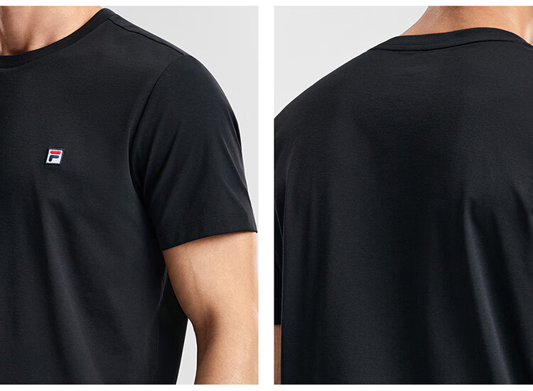 FILA Official Men's Short Sleeve T-Shirt 2026 Summer Tennis Moisture-Wicking Quick-Dry Knit Sun Protection Crew Neck Top 39