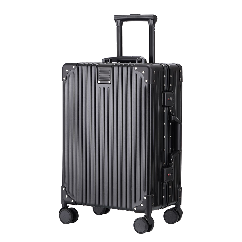 ELLE French 24-Inch Black Suitcase, Unisex Trolley Case, Lightweight Travel Luggage with Spinner Wheels And TSA Lock