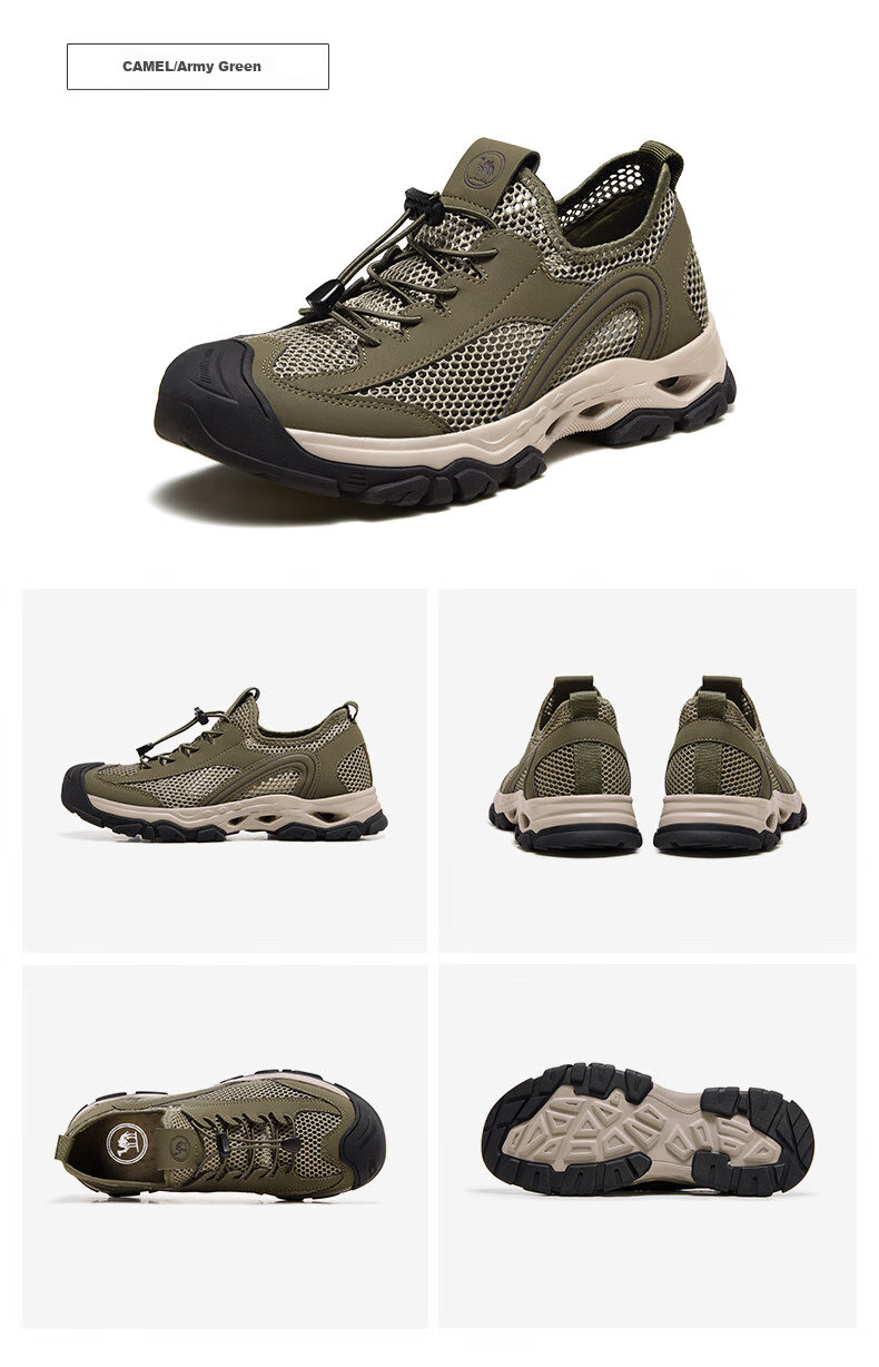 CAMEL Brand Men's Outdoor Soft Cushioning Anti-Collision Hiking Shoes, Mesh Breathable Casual Shoes P14M379003 Black Size 43 8