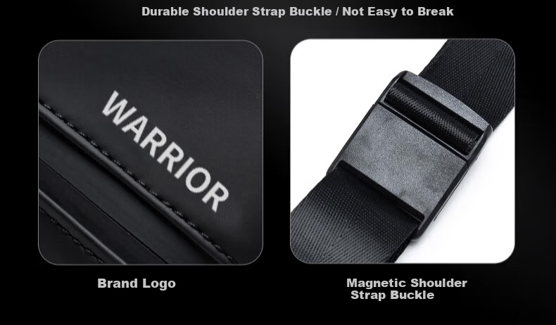 Huili Magnetic Buckle Men's Functional Crossbody Bag, Chest Bag, Shoulder Bag, Large Capacity, Trendy Casual Cycling Sports Sling Backpack 14