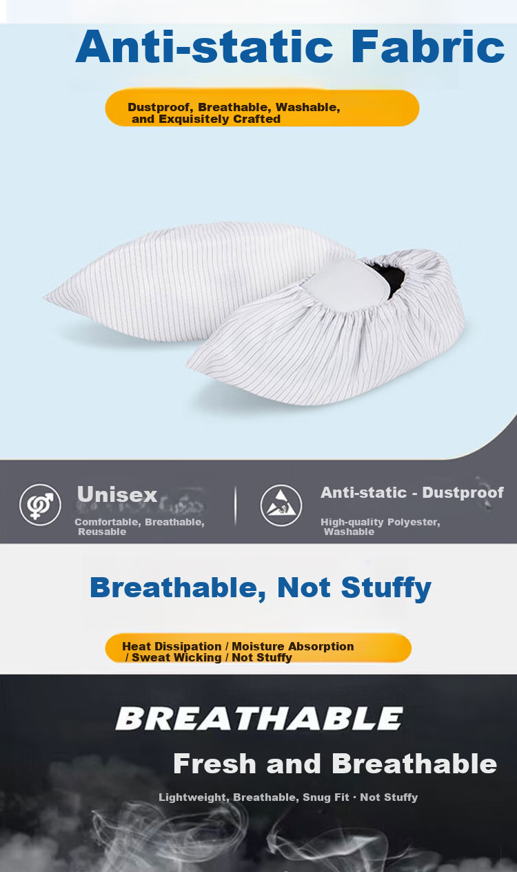 Yanmeier Anti-Static Shoe Covers, Thickened Non-Slip Soles, Breathable Dust-Proof Covers for Students' Computer Rooms, Laboratories, And Cleanrooms 4