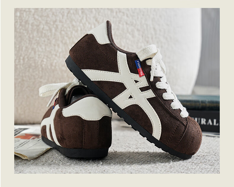Global Red Vintage German Training Shoes Women's 2026 New Height-Increasing Sports Casual Soft Sole Sneakers 7