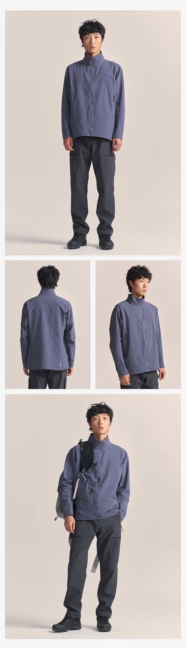 JD Jingzao Spring Windproof Beast 500 Cordura Softshell Pants Durable Outdoor Three-Proof Men's Pants Mist Blue XL 18