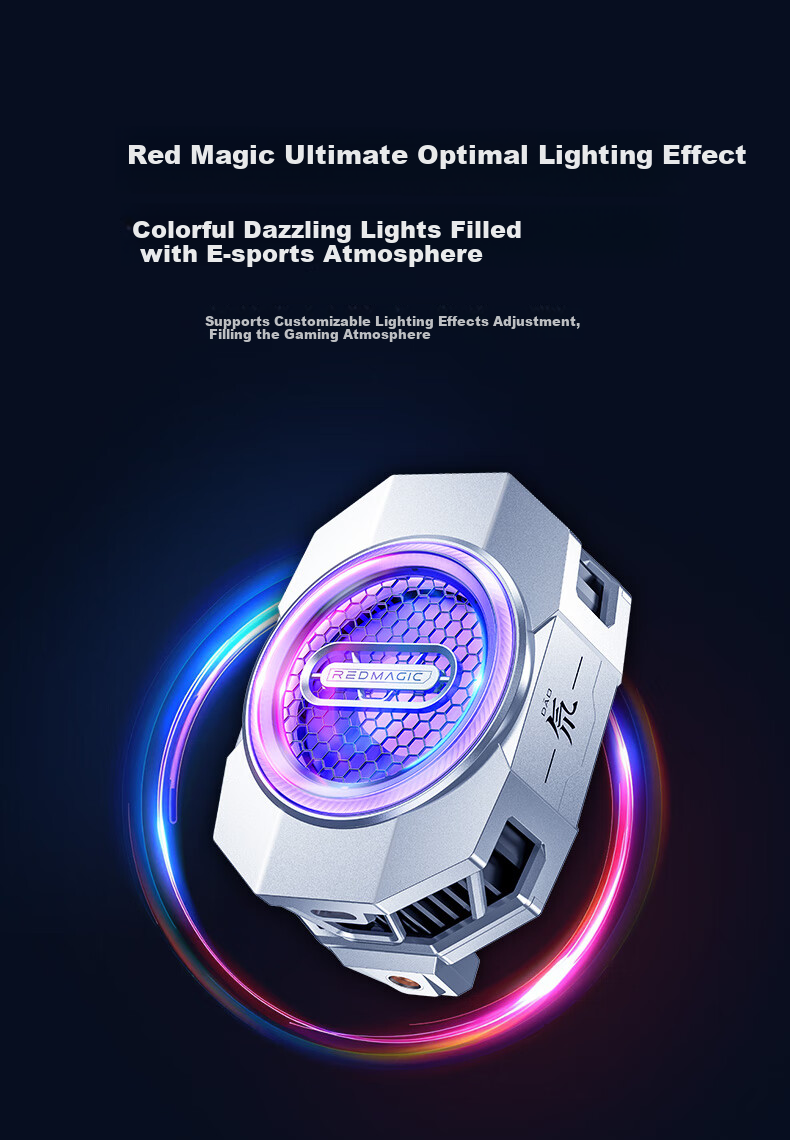 Nubiyahongmo Cooler 6, Temperature Reduction up to 44°C, Gaming And Live Streaming Cooling Back Clip, Phone Cooling Device, Intelligent Temperature Control, Overclocking Cooling, Suitable for Apple 17 Pro, Black Shark, IQOO, Gift-Giving 13