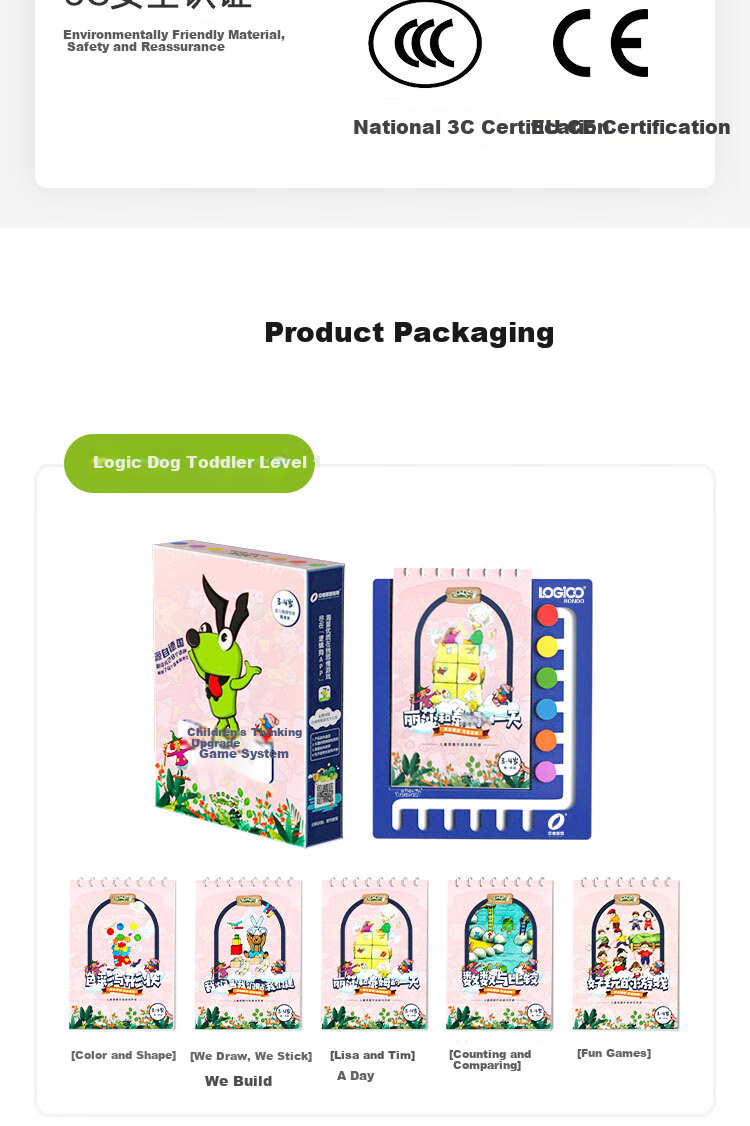 Luojigou 6-7 Years Old Simple Card Early Education Machine Toy for Boys And Girls, Kindergarten Thinking Training Children's Birthday Gift 7