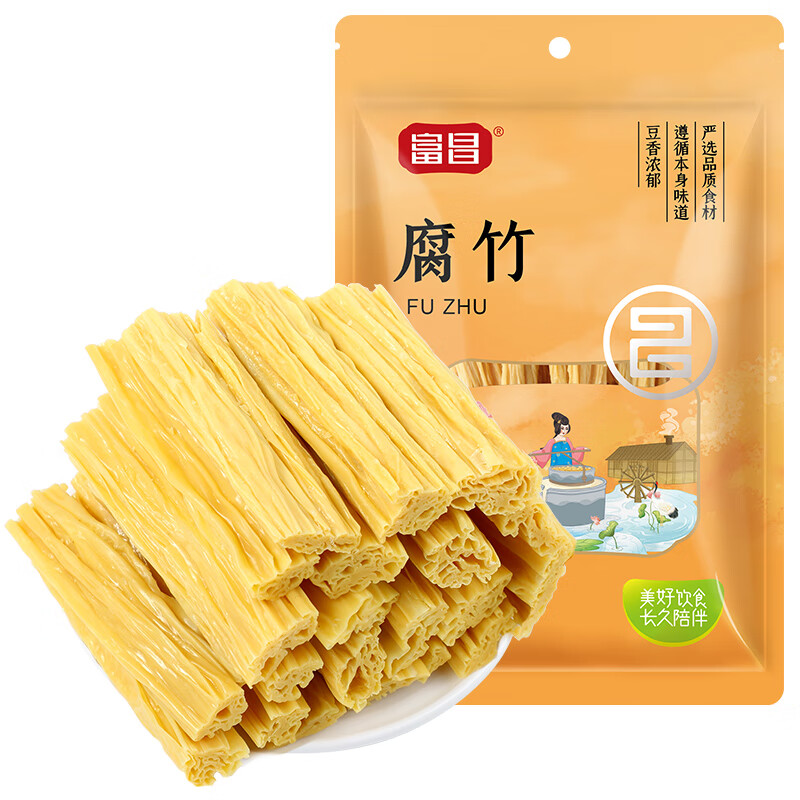 富昌 腐竹500g 手工腐竹黄豆制品干货腐竹素肉炒菜凉拌火锅材料