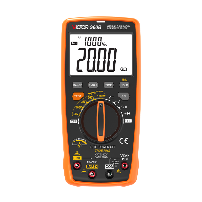 VICTOR VC960B Handheld Insulation Resistance Tester Digital Megohmmeter Multimeter 2-in-1