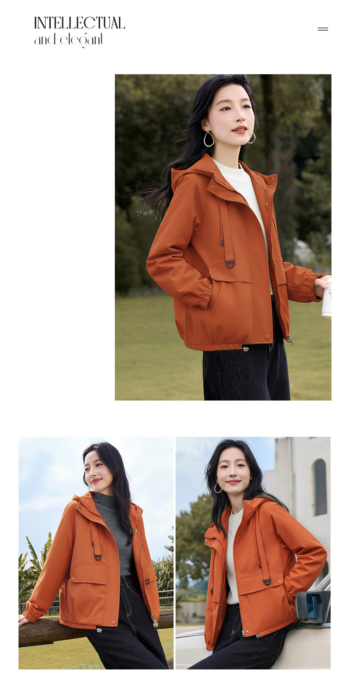 Chushen Spring and Autumn Short Jacket for Women with Hood, Exquisite Pocket Design, Versatile Loose Casual Top Coat S143U2011 24