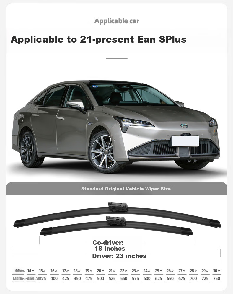 Deyun, GAC Aion S Plus Windshield Wiper Blades with U-Shaped Connector, Specially Designed for 2021/2022/2023/2024 Models, 24/18 Inches, 1 Pair 3