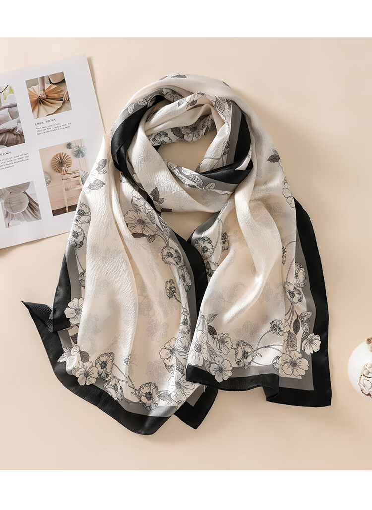 Shanghai Story Women's 100% Mulberry Silk Pearl Satin Long Scarf Shawl Gift Box for Girlfriend Valentine's Birthday Present 14