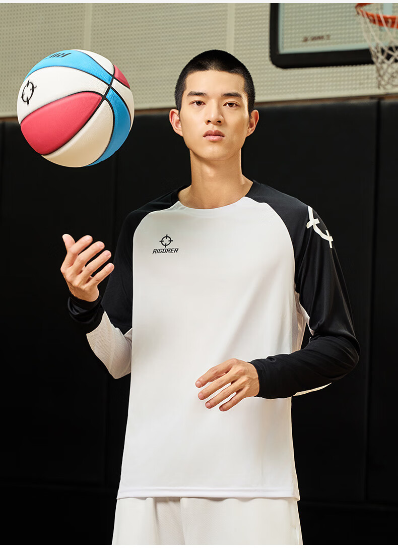 RIGORER Quick-Dry Long Sleeve T-Shirt, Basketball Fitness Wear, Men's Fashionable Casual Sports Outdoor Comfortable Trendy Breathable Clothing 14