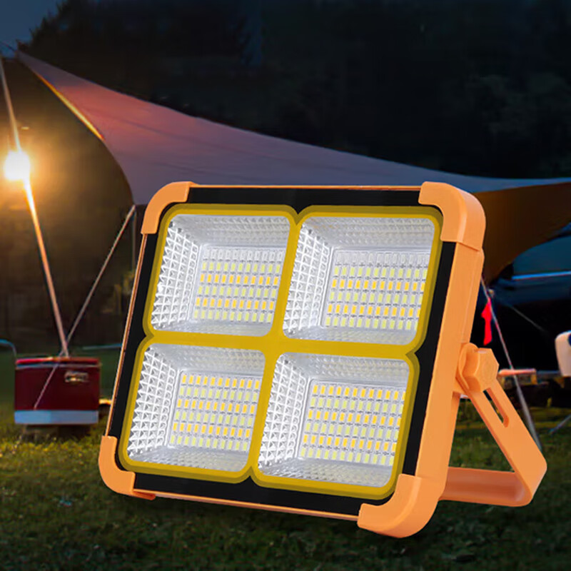 Zhaoshen Solar Rechargeable Emergency Camping Light Long-lasting Super Bright Stall Night Market Outdoor Lighting Four-level Dimming Power Bank Function Red Blue Flashing Vivid Orange