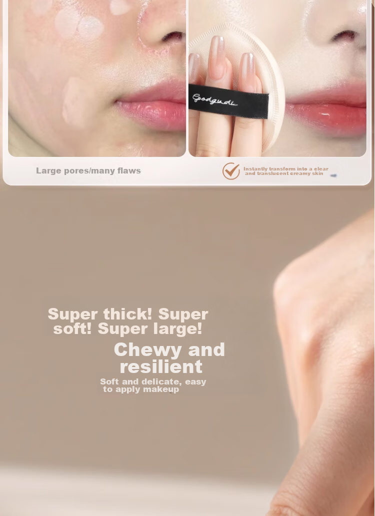 Goood GOOOD Cotton Candy Powder Puff, Ultra-Soft, No Powder Eating, Dual-Use for Dry And Wet, Air Cushion Foundation, Specialized for Setting Makeup 7
