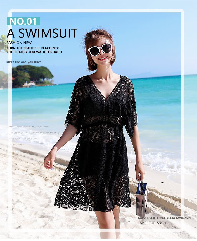 Yifu Bikini Swimsuit for Women, Instagram-Style Three-Piece Set, Korean Hot Spring Style, Chanel-Inspired Conservative Tummy-Covering Slimming Swimwear 1