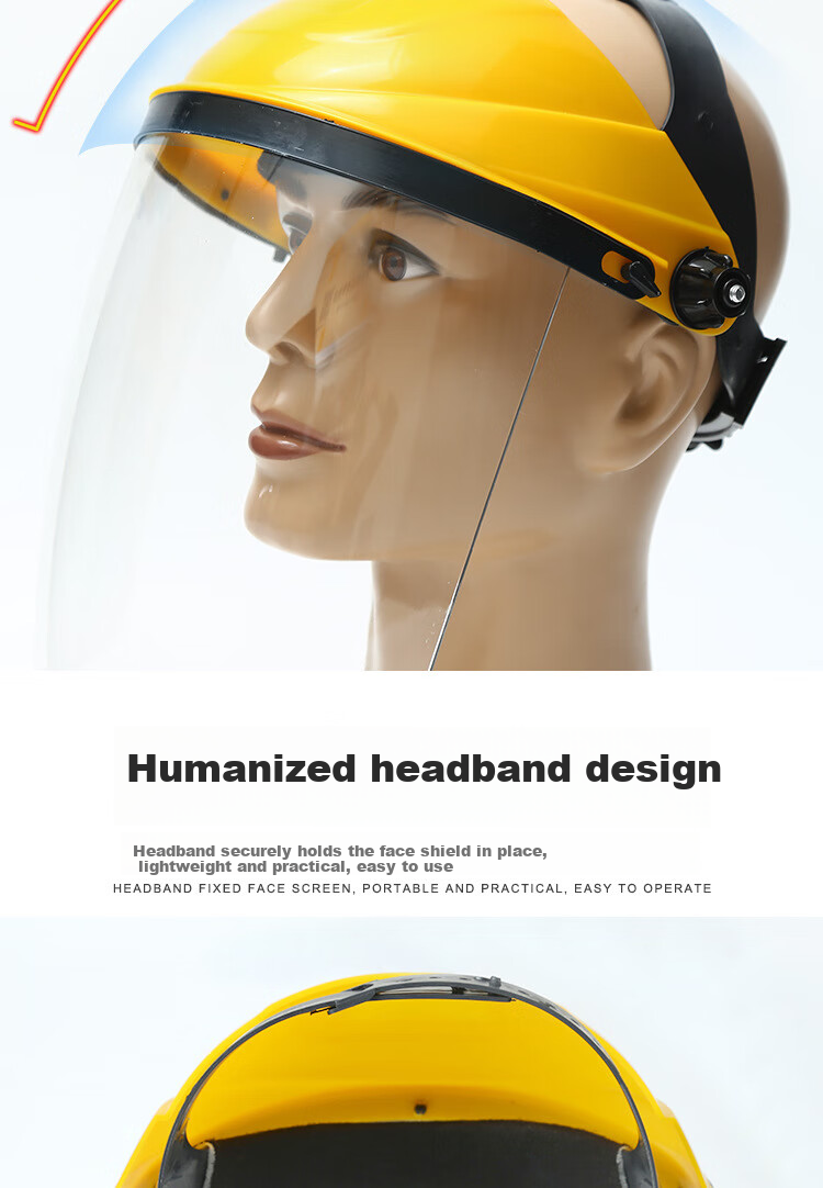Beifute Welding Helmet, Anti-Spatter, Impact-Resistant Full-Face Protective Mask, Transparent Head-Mounted Welding Goggles [Jingcang Flash Sale], Yellow Top Transparent Mask, Two Pieces 8