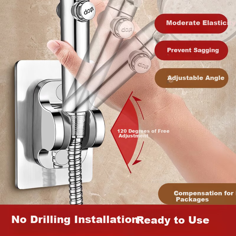 Cigeman Adjustable Shower Head Holder, No-Drill Shower Bracket, Bathroom Shower Accessory, Rain Shower Base
