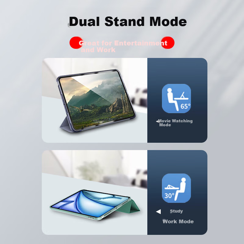 京东京造ipad air7 2025保护套11英寸 air6/5/4平板电脑保护壳24/22/20款10.9三折支架防摔硅胶套薰衣草灰